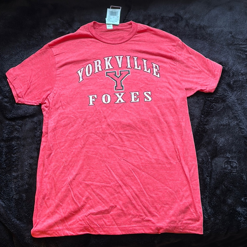 NFHS red T-shirt Yorkville Foxes large Men’s With logo short sleeve